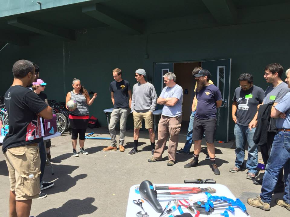 A successful PODER SF Bicis del Pueblo day at June Jordan High with SF Bike, McLaren Bike Park and SF Yellow Bike volunteers!