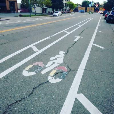 Bike lane symbol…